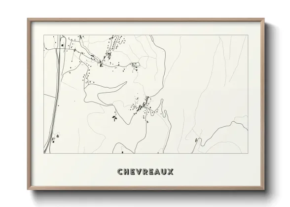 Une affiche de carte sur Chevreaux