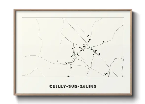 Une affiche de carte sur Chilly-sur-Salins