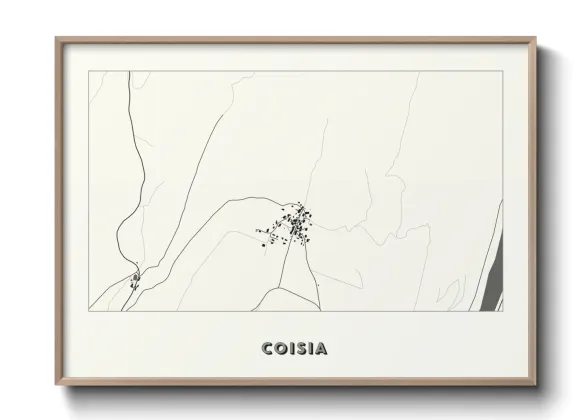 Une affiche de carte sur Coisia