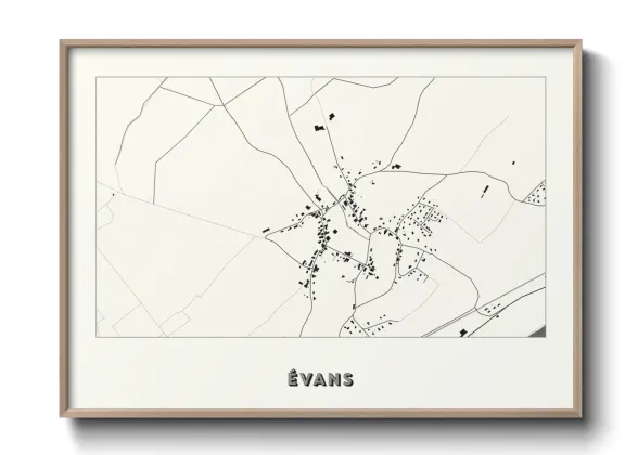 Une affiche de carte sur Évans