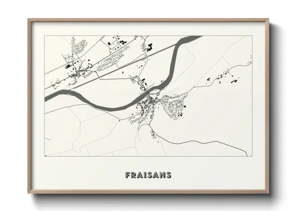 Une affiche de carte sur Fraisans