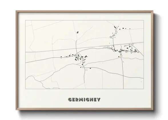 Une affiche de carte sur Germigney