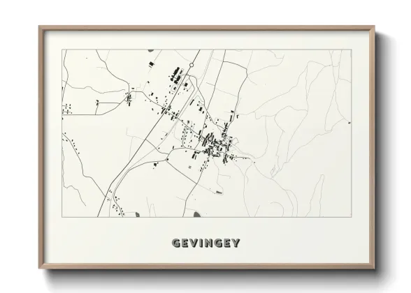 Une affiche de carte sur Gevingey