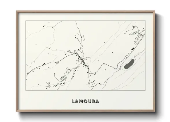 Une affiche de carte sur Lamoura