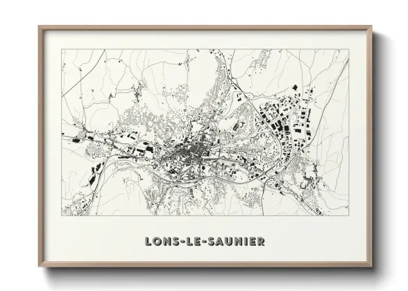 Une affiche de carte sur Lons-le-Saunier
