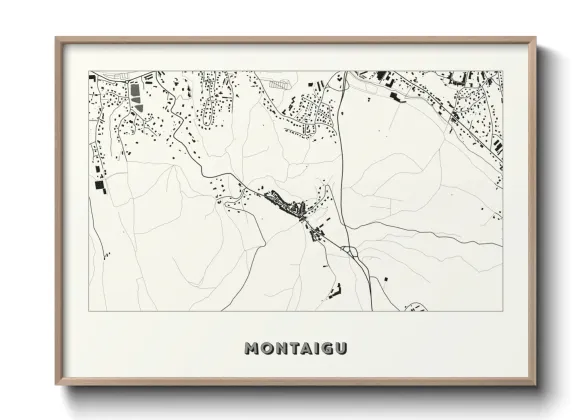 Une affiche de carte sur Montaigu