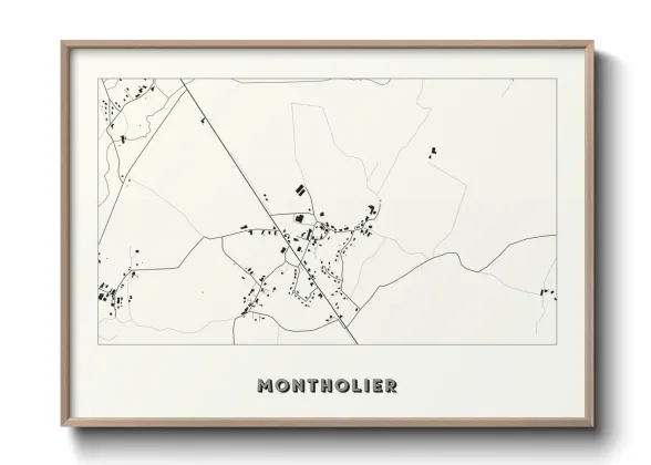 Une affiche de carte sur Montholier