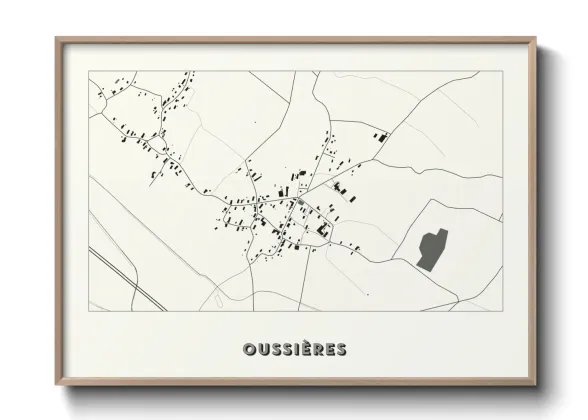 Une affiche de carte sur Oussières