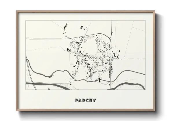 Une affiche de carte sur Parcey
