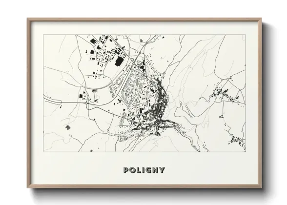 Une affiche de carte sur Poligny