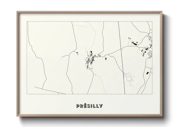 Une affiche de carte sur Présilly