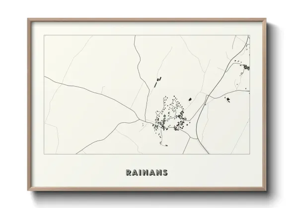 Une affiche de carte sur Rainans