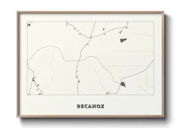 Une affiche de carte sur Recanoz