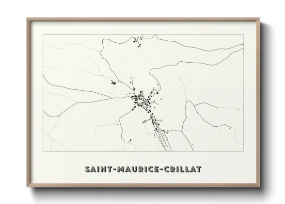 Une affiche de carte sur Saint-Maurice-Crillat
