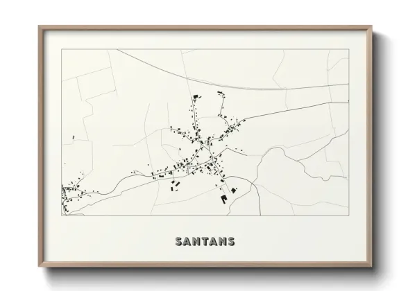 Une affiche de carte sur Santans