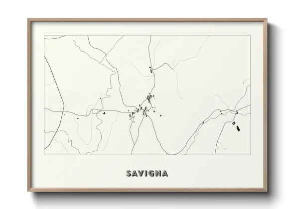 Une affiche de carte sur Savigna