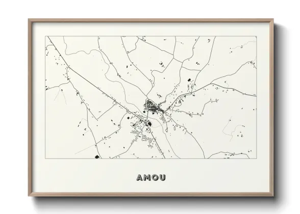 Une affiche de carte sur Amou