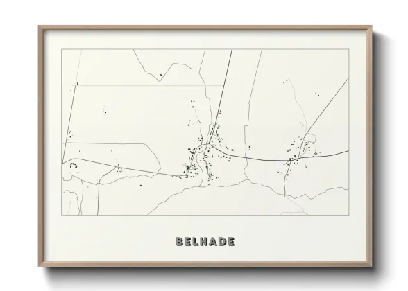 Une affiche de carte sur Belhade