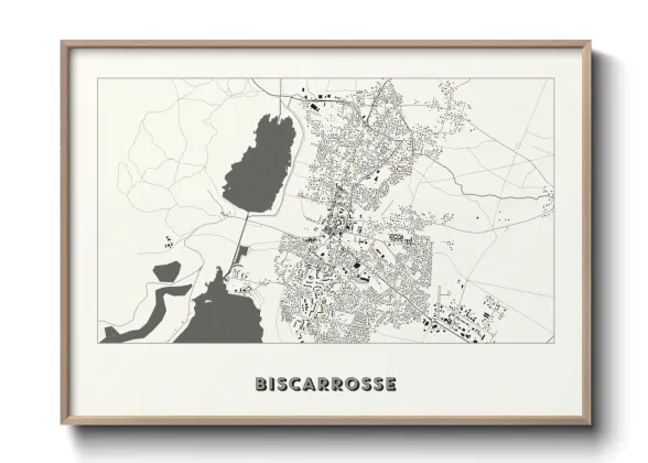 Une affiche de carte sur Biscarrosse