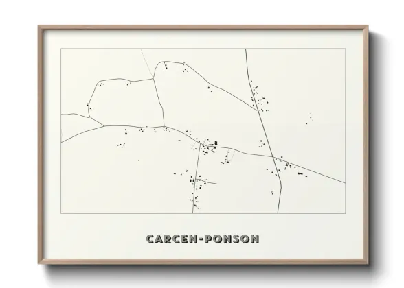Une affiche de carte sur Carcen-Ponson
