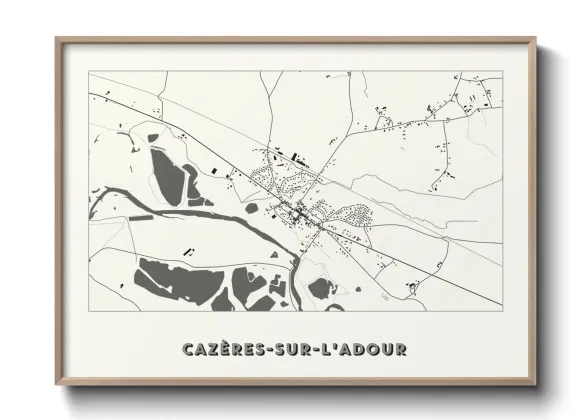 Une affiche de carte sur Cazères-sur-l'Adour