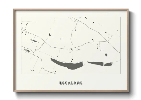 Une affiche de carte sur Escalans