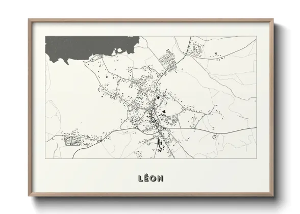 Une affiche de carte sur Léon
