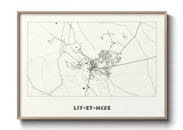 Une affiche de carte sur Lit-et-Mixe