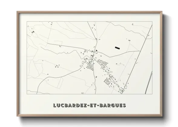 Une affiche de carte sur Lucbardez-et-Bargues