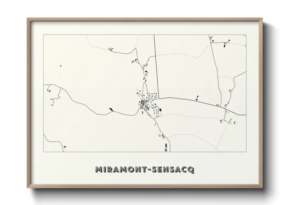 Une affiche de carte sur Miramont-Sensacq