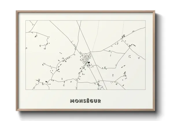 Une affiche de carte sur Monségur