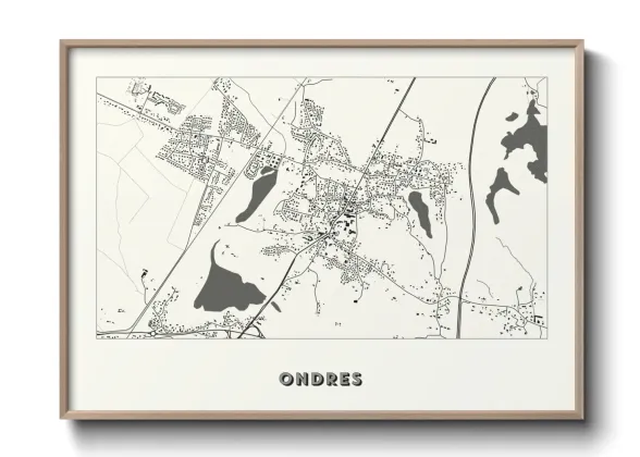 Une affiche de carte sur Ondres