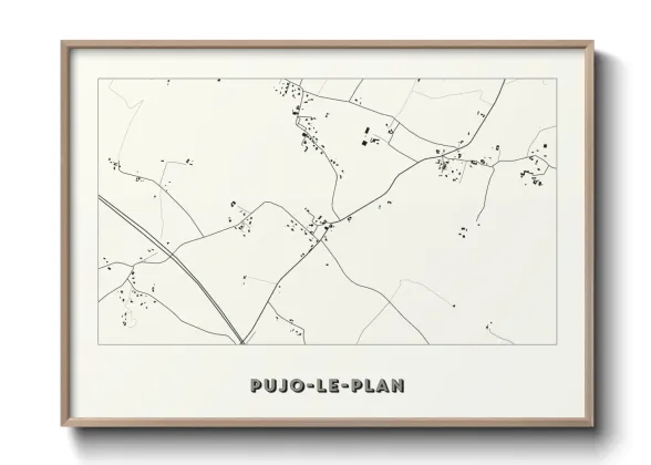 Une affiche de carte sur Pujo-le-Plan