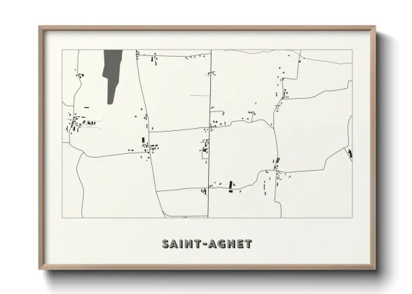 Une affiche de carte sur Saint-Agnet