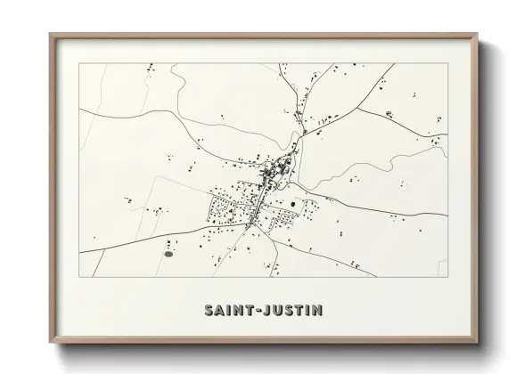 Une affiche de carte sur Saint-Justin