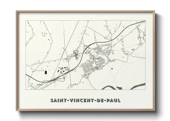 Une affiche de carte sur Saint-Vincent-de-Paul