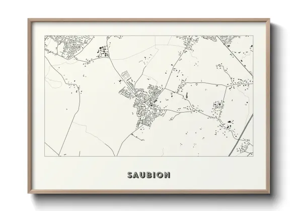 Une affiche de carte sur Saubion