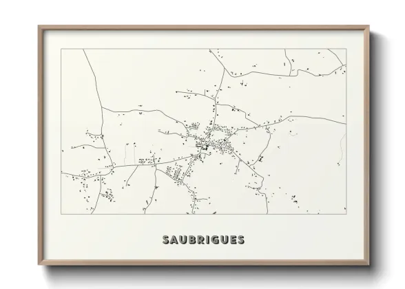 Une affiche de carte sur Saubrigues