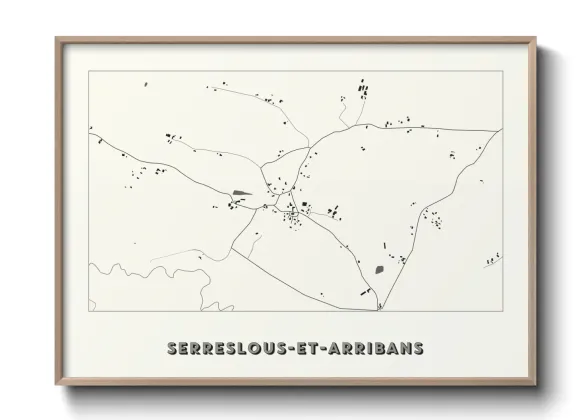 Une affiche de carte sur Serreslous-et-Arribans