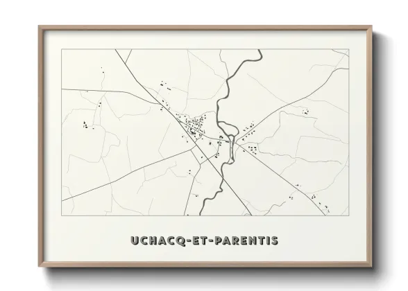 Une affiche de carte sur Uchacq-et-Parentis