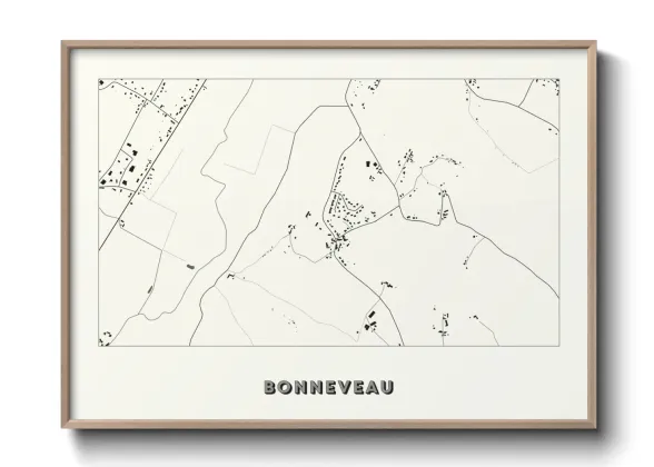 Une affiche de carte sur Bonneveau