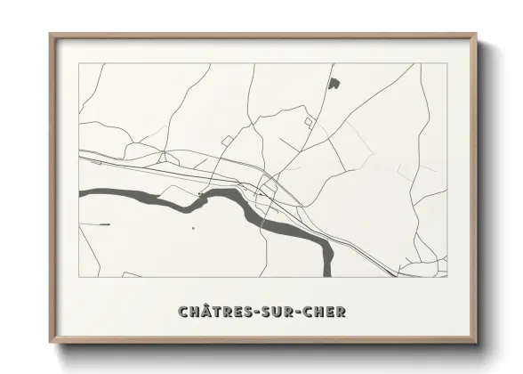 Une affiche de carte sur Châtres-sur-Cher