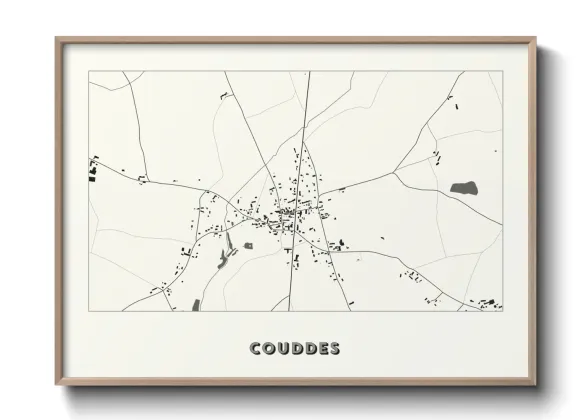 Une affiche de carte sur Couddes
