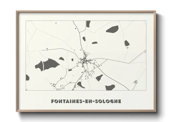 Une affiche de carte sur Fontaines-en-Sologne