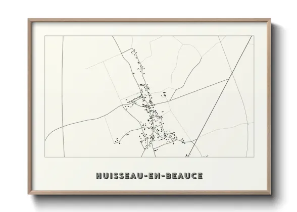 Une affiche de carte sur Huisseau-en-Beauce