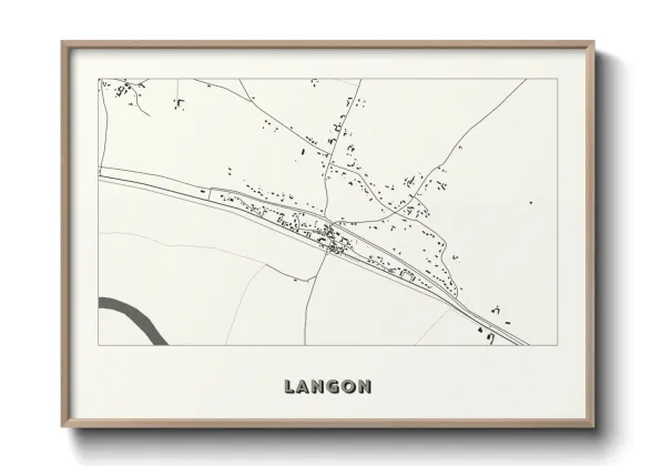 Une affiche de carte sur Langon