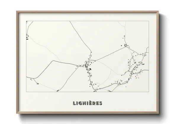 Une affiche de carte sur Lignières