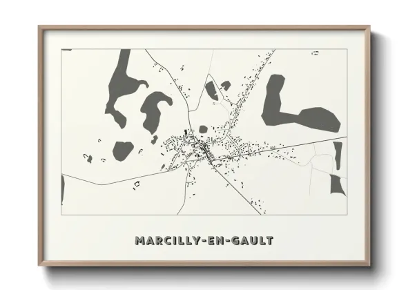 Une affiche de carte sur Marcilly-en-Gault