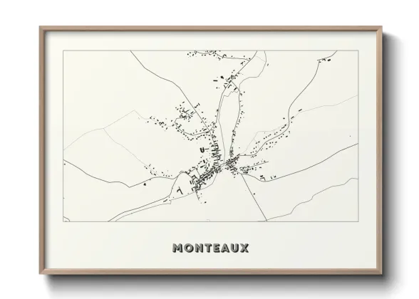 Une affiche de carte sur Monteaux