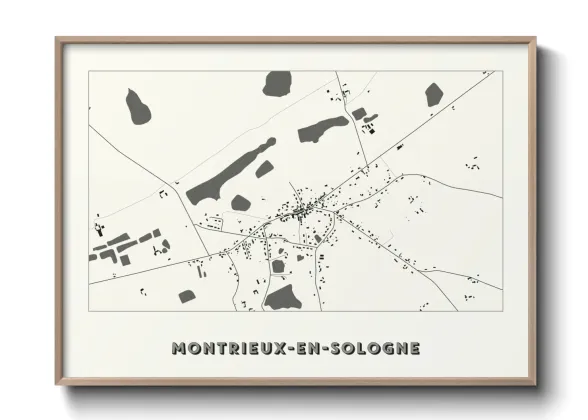 Une affiche de carte sur Montrieux-en-Sologne
